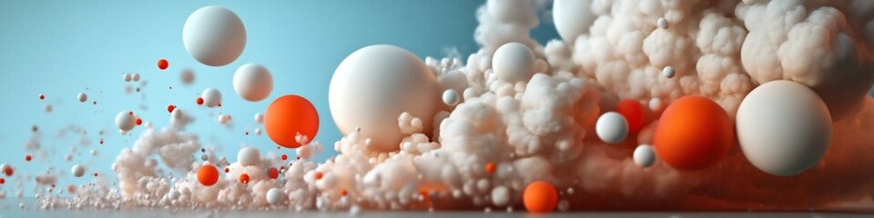 Poster - Visually striking 3D rendered digital artwork depicting the frequency and occurrence of various mediums in a dynamic colorful and fluid composition
