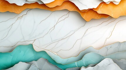Poster - Mesmerizing Abstract Marble Texture with Delicate Ethereal Gold Veins   Serene Contemporary Minimalist Background with Intricate Agate Pattern and Calming Ambiance
