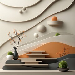 Poster - Captivating marble like stone surface adorned with mesmerizing undulating lines and patterns radiant and refined imbued with a sense of tranquility and serenity