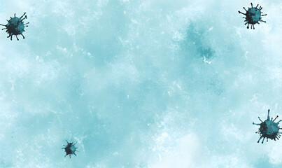 Fototapete - Abstract teal background with dark teal splatter; ideal for presentations, websites, or design projects needing a calming, textured backdrop.