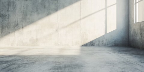 Canvas Print - Light filled blank cement floor studio background for fine art projects. This setting offers a clean, minimalist look that emphasizes the artistry in focus.