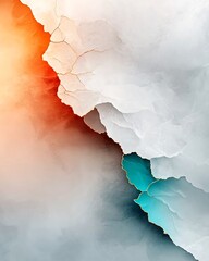 Poster - Peaceful and visually captivating abstract composition featuring a mesmerizing blend of creamy white smoky gray and soothing turquoise agate stone with finely etched golden streaks cinematic lighting