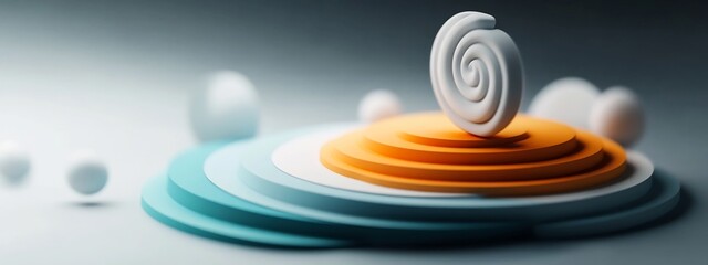 Poster - Visually captivating 3D rendered diagram illustrating the concept of resonance and the relationship between different frequencies  The colorful