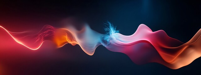 Poster - Vibrant depicting the animation of a wave packet interacting with a medium and producing resonance at certain frequencies showcasing the dynamic and fluid nature of the phenomenon