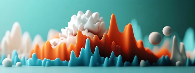 Poster - vibrant spectrogram visualization of baby s cry in contemporary abstract design 3d rendered image sh