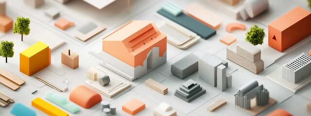 Poster - a depicting the frequency of occurrence of different architectural materials and elements commonly u