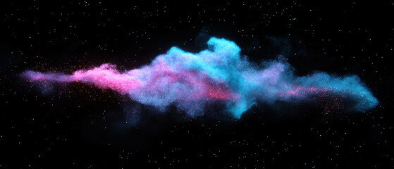 Poster - Magical sparks create an enchanting display against a black backdrop in game VFX design