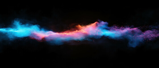 Poster - Vivid magical sparks create a mystical effect against a black backdrop