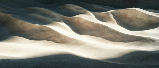 Aufkleber - Windblown sand dunes create abstract patterns in an arid desert landscape