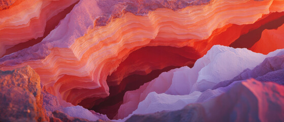 Aufkleber - Canyon carved by river showcases dramatic deep red layered rock formations and steep walls