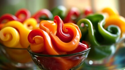 Wall Mural - beautiful curly chili vegetables