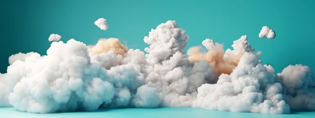 Poster - A 3D rendered digital artwork that visualizes the frequency and occurrence of different weather patterns creating a captivating and ethereal landscape of swirling clouds and atmospheric dynamics