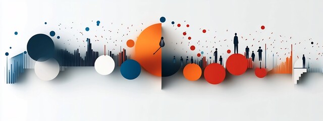 Poster - stylized of a diagram visualizing the frequency response of a population to changes in government po