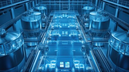 Poster - High-Tech Industrial Facility with Advanced Machinery and Equipment