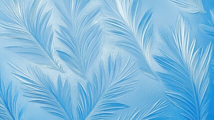 Poster - Frosted Pattern on Glass with Intricate Ice Leaf Design