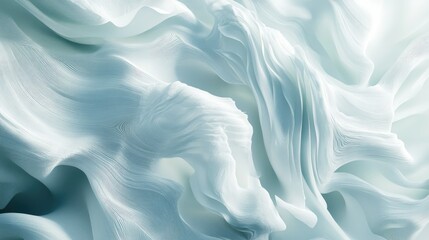 Poster - Modern 3D illustration of white seamless waves with layered textures and a play of light and shadow for depth