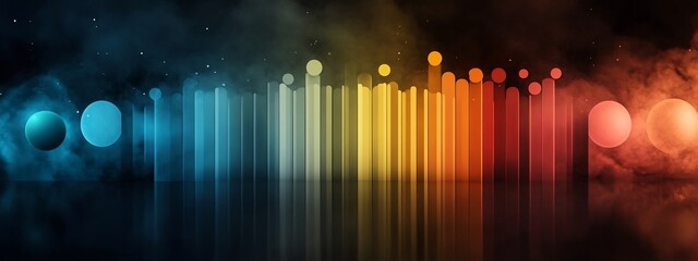 Poster - A 3D rendered representation of the electromagnetic spectrum highlighting the different frequencies used for various applications ranging from radio waves to gamma rays