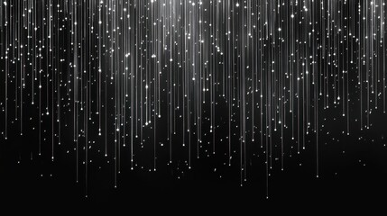 Poster - shimmering rain of light particles over a dark background