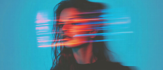Poster - Glitch effect showcasing chromatic aberration with vibrant color shifts and distortion