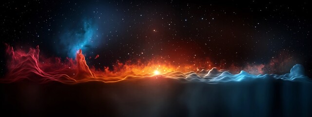 Poster - Vibrant Galactic Visualization   Stunning cosmic energy patterns luminous stellar phenomena
