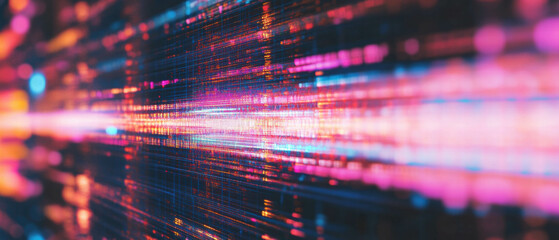 Aufkleber - Glitch effect showcasing digital static noise and chaotic pixel distortion across vibrant colors