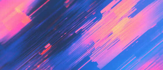 Poster - Dynamic glitch effect producing vibrant static noise and distorted pixels across the canvas
