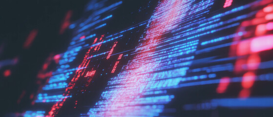 Poster - Glitch effect creating digital noise with distorted pixels and static visuals