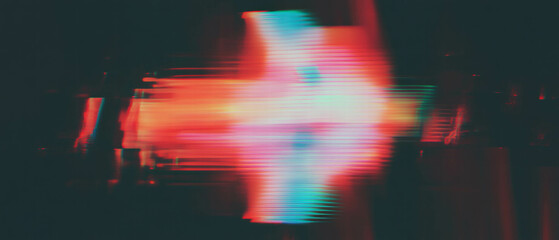 Poster - Glitch effect creating visual noise and fragmented patterns in vibrant colors
