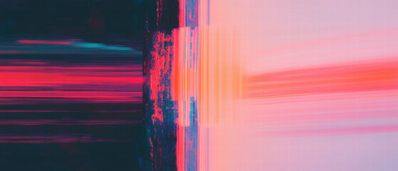 Aufkleber - Digital glitch effect showcasing technological breakdown and distortion