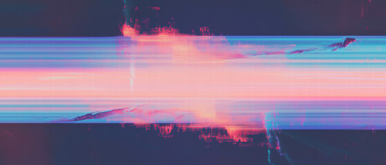 Poster - Visual distortion through glitch effect showcasing data bending and digital alterations
