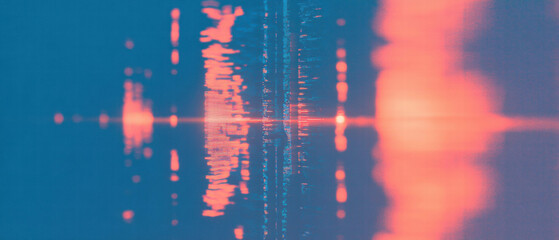 Poster - Glitch texture creating abstract patterns in distorted digital noise