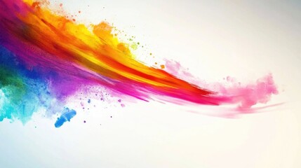 Aufkleber - vibrant abstract creativity splash in multicolor palette with brush strokes on soft white background