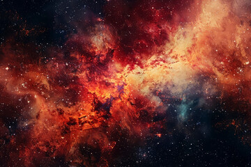 Wall Mural - beautiful red galaxy. generative ai