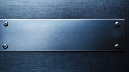 Poster - brushed metal texture with a polished silver panel and visible screws, suitable for backgrounds or i