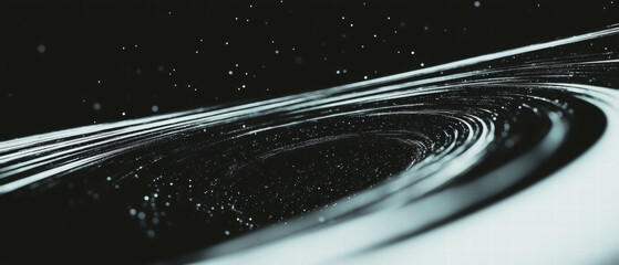 Poster - Mystical formation of a galaxy with swirling stars against a black background