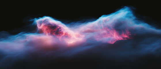 Poster - Mystical colorful nebula swirling against a black cosmic background