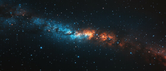 Poster - Twinkling magic stars illuminate a vast black celestial expanse at night