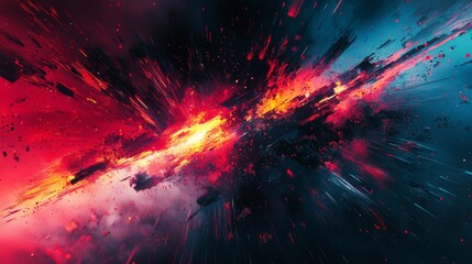 Leinwandbilder - A Vibrant and Explosive Cosmic Burst of Color and Energy in a Stunning Abstract Design