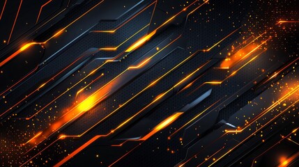 Leinwandbilder - Dynamic Abstract Background Featuring Striking Lines and Vibrant Orange Accents