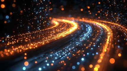 Poster - 3D rendering of abstract fast-moving lines with high-speed motion blur, symbolizing leadership in business, high-tech products, business plans, goals, achievements, and the evolution of advanced