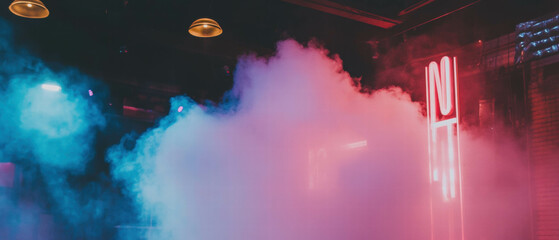 Poster - Vibrant smoke enhances dramatic concert atmosphere with dynamic lighting effects