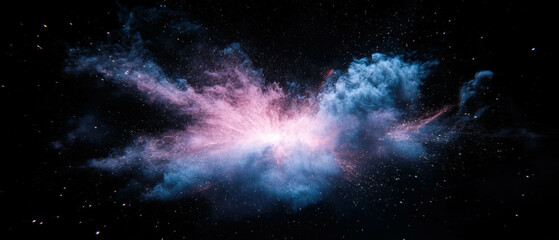 Poster - Vibrant spark bursts illuminating a dark backdrop in an explosive display of color