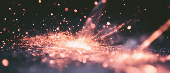 Poster - Spark cascade creating a magical display against a black background