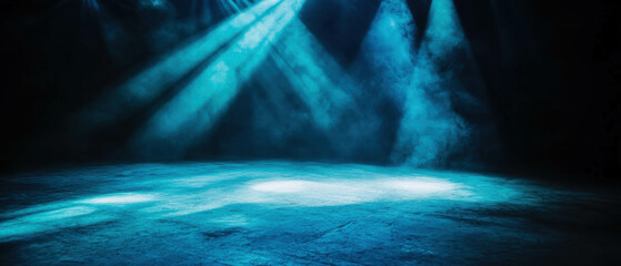 Poster - Dramatic spotlight illuminating a stage, creating a powerful theatrical atmosphere
