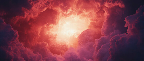 Poster - Sun rays piercing through dramatic storm clouds in a powerful sky
