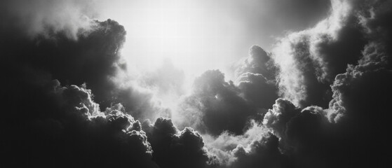 Aufkleber - Dramatic sun rays pierce through ominous storm clouds in a powerful sky display