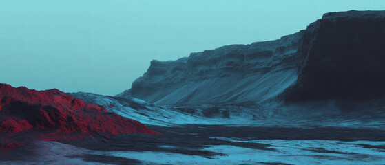 Poster - Vivid lava flows reshape the barren landscape of an active volcanic region