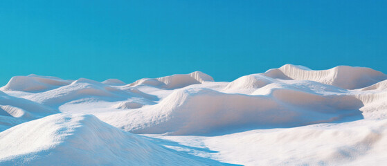 Aufkleber - Surreal gypsum dunes create a vast white desert landscape under a clear blue sky