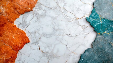 Poster - Breathtaking marble texture a harmonious blend of bright white cool gray and enchanting turquoise with subtle golden accents creating a cinematic and neoclassical architectural interior scene