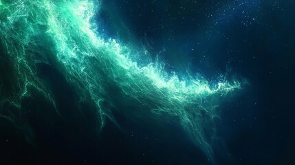 Wall Mural - an enchanting windows desktop background featuring a mesmerizing aurora of green and blue lights gra